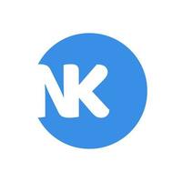 NK company name initial letters monogram. NK letters icon. vector