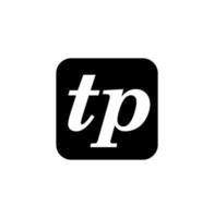 tp empresa nombre letras monograma. tp letras tipografía. vector