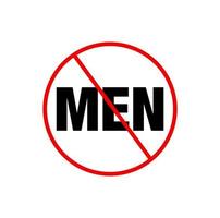 Men not allow here icon. NO men vector Icon.