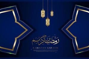 Ramadán kareem en lujo estilo bandera y antecedentes vector