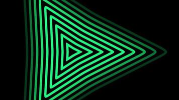 Seamless futuristic tunnel with neon glowing triangles. Abstract loop sci-fi motion graphic. Neon glowing technology background video