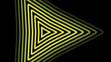 sömlös trogen tunnel med neon lysande trianglar. abstrakt slinga sci-fi rörelse grafisk. neon lysande teknologi bakgrund video