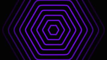 Seamless futuristic tunnel with neon glowing hexagons. Abstract loop sci-fi motion graphic. Neon glowing technology background video