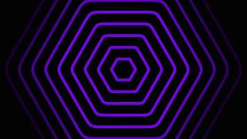 Seamless futuristic tunnel with neon glowing hexagons. Abstract loop sci-fi motion graphic. Neon glowing technology background video