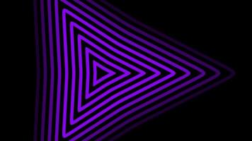 Seamless futuristic tunnel with neon glowing triangles. Abstract loop sci-fi motion graphic. Neon glowing technology background video