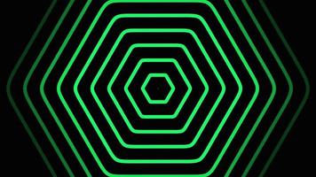 Seamless futuristic tunnel with neon glowing triangles. Abstract loop sci-fi motion graphic. Neon glowing technology background video