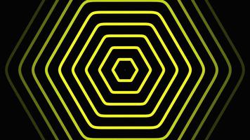 sömlös trogen tunnel med neon lysande trianglar. abstrakt slinga sci-fi rörelse grafisk. neon lysande teknologi bakgrund video
