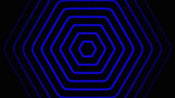 Seamless futuristic tunnel with neon glowing triangles. Abstract loop sci-fi motion graphic. Neon glowing technology background video