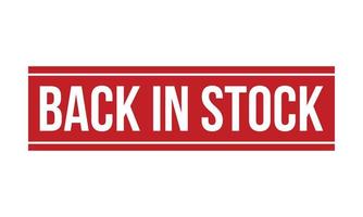 Back in stock Rubber Stamp. Red Back in stock Rubber Grunge Stamp Seal Vector Illustration