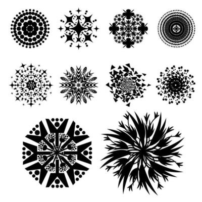 Abstract pattern shapes, Mandala.
