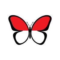 indonesia flag butterfly design. national world flag insect. vector