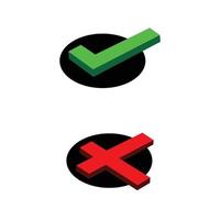 check mark design. option button sign and symbol. right or wrong choice. vector