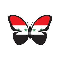 Siria bandera mariposa diseño. nacional mundo bandera insecto. vector