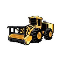 agriculture and forestry mulcher illustration vector