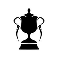 black silhouette trophy vector and white background