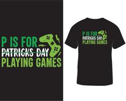 P is for patricks day typography t-shirt design pro download vector