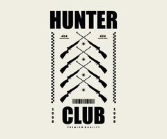 Retro illustration of hunter t shirt design, vector graphic, typographic poster or tshirts street wear and Urban style