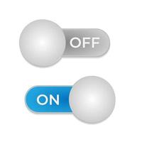 Off And On Button Switch Vector white and blue Design