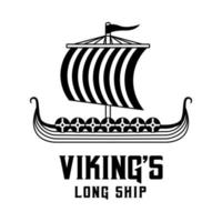 Viking longship vector. Longship is a typical boat of the Vikings from the Nordic or Scandinavian regions. vector