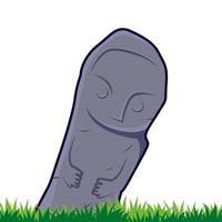 Palindo megalith statue vector. Derived from an unknown prehistoric megalithic culture. Located in the Bada valley, Central Sulawesi, Indonesia. vector