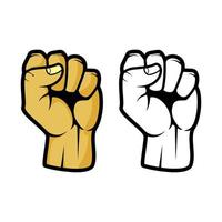 Vector image of a fist and its silhouette. It is suitable for complementary elements of design, struggle, spirit, resistance, and others.