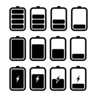 Battery icon set. It is suitable for icons, logos, stickers, complementary designs and so on. vector