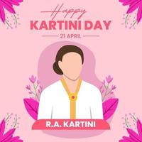 Vector kartini day greeting. Kartini is a figure of Indonesian women's emancipation. It is very suitable to give greetings on Kartini's day for great women.