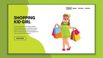 shopping kid girl vector