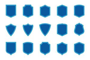 Set of Blue Flat Security Shields. Secure and Protection illustration for your web site design, game, logo, app, and UI. vector