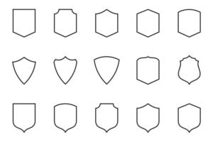 Set of Outline Security Shields. Secure and Protection illustration for your web site design, game, logo, app, and UI. vector