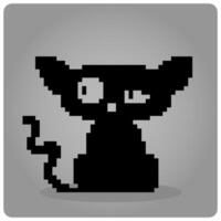 Domestic cat cartoon 8 bit pixels. Animals for game assets in vector illustration.