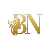 Initial BN face beauty logo design templates vector