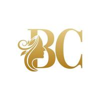 Initial BC face beauty logo design templates vector