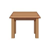 wooden garden outdoor table cartoon vector illustration