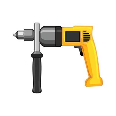 machine drill cartoon vector illustration