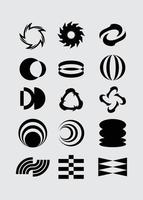 hypebeast símbolo redondo forma elemento póster icono futurista interfaz vector conjunto editable