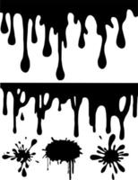 Melted ink and splash art illustration vertor element set bundle editable vector