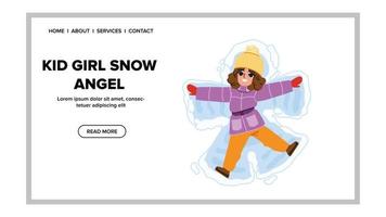 niño niña nieve ángel vector