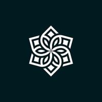 Floral leaf monogram design template vector