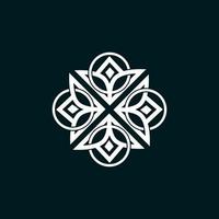 Floral leaf monogram design template vector