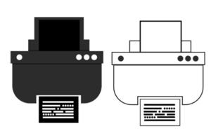 Printer Icon set and copier icon symbol. Printer line icon in trendy glyph style design. print paper in Printer scanner. Realistic printer prints the text of document. vector