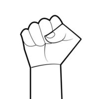 Fist bump line icon The concept of power and conflict, competition, Team work, partnership, friendship, struggle. hands clenched fist punching or hitting. hands Bro fist power bump gesture raised up. vector