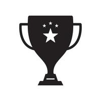 Trophy champion award icon isolated flat design vector illustration.