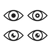 ojos icono vector ilustración, visión icono símbolo aislado plano diseño.