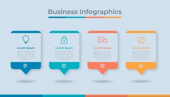 gráfico de proceso de visualización de datos comerciales de infografía de línea de tiempo. gráfico de diagrama abstracto con pasos, opciones vector