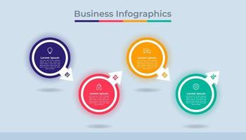 gráfico de proceso de visualización de datos comerciales de infografía de línea de tiempo. gráfico de diagrama abstracto con pasos, opciones vector