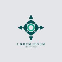 simple compass logo concept in a modern and luxury style vector