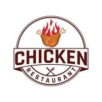 Chicken leg logo design template free vector vintage