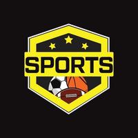 Sports logo design template free vector