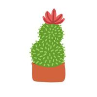 Cartoon cactus. Vector illustration in flat style isolated on white background.